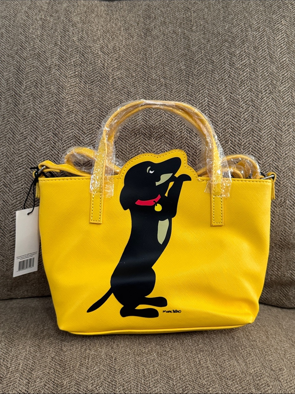 NWT Marc Tetro Dachshund yellow crossbody bag, as is